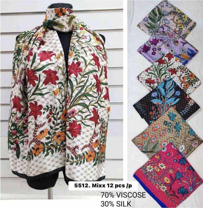 Szaliki damskie Roz Standard, Mix Kolor Paczka 12 szt 1